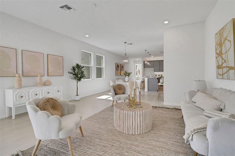 Furnished interior view inside a new home in Creekside Run at Babcock Ranch, Punta Gorda (Image 10).