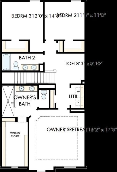2D floor plan layout of this home in Ridgeline Towns, McKinney, TX (Image 3). 2D floor plan layout of this home in Ridgeline Towns, McKinney, TX (Image 3).
