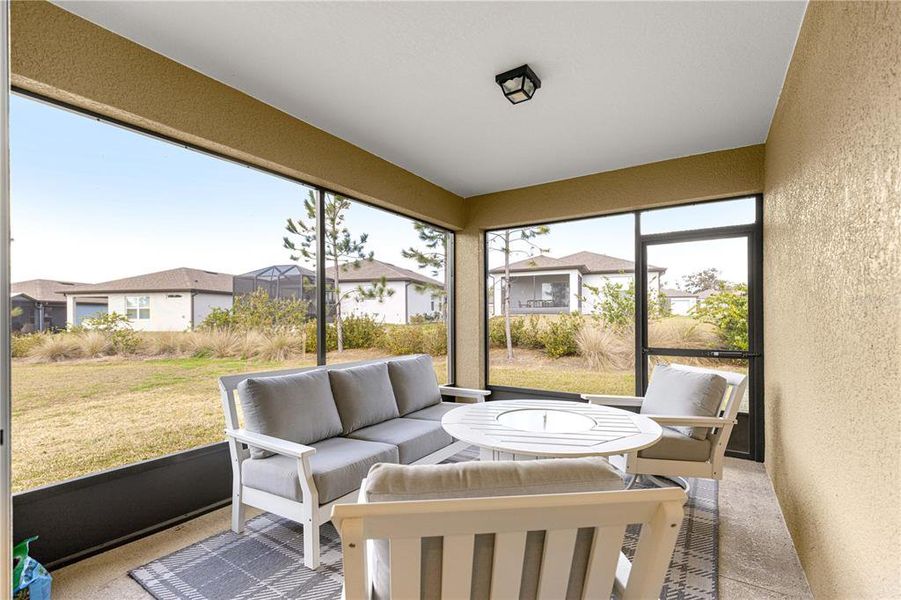 Exterior details and patio area of a home in Del Webb Stone Creek, Ocala (Image 4).
