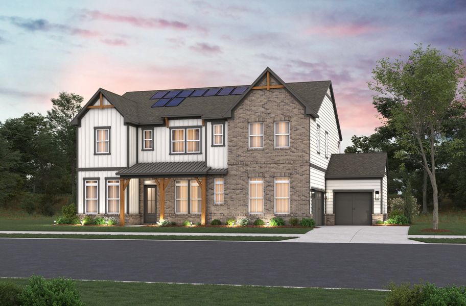 Representative exterior photo of a completed home built from the Yonah by Beazer Homes in Estates at Daves Creek, Cumming, GA (Image 11).