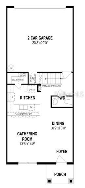 2D floor plan layout of this home in Hickory Grove, Winter Springs, FL (Image 3).