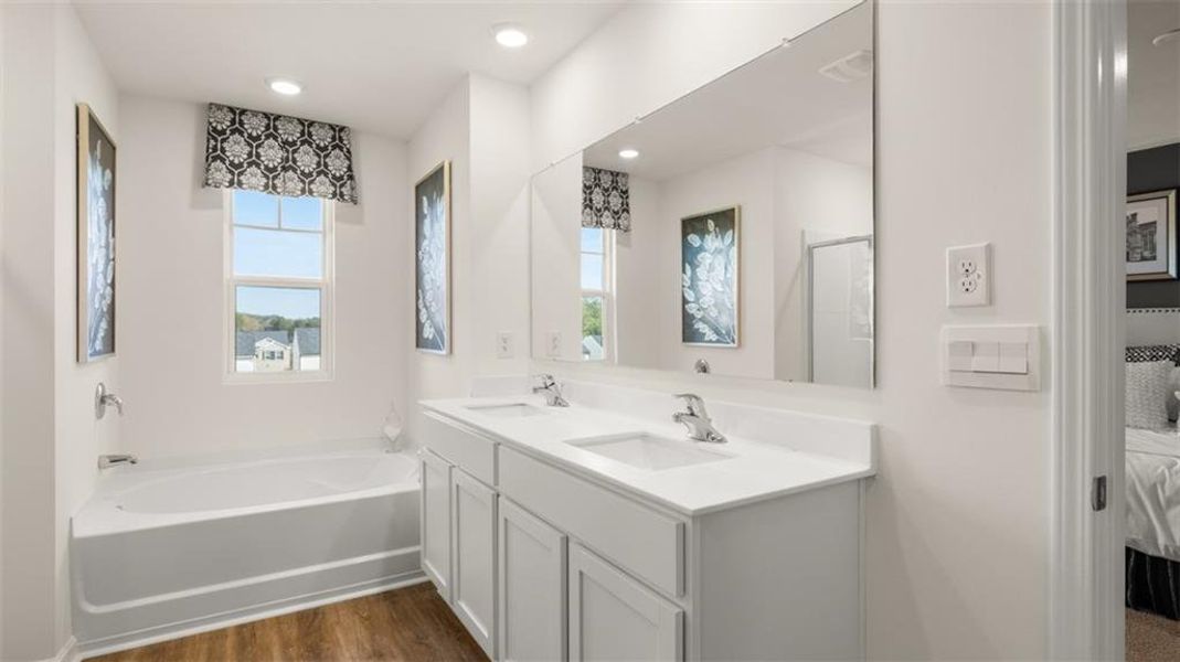 Furnished interior view inside a new home in Poplar Preserve, Newnan (Image 21). Furnished interior view inside a new home in Poplar Preserve, Newnan (Image 21).