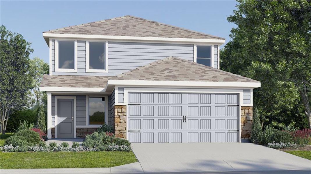Front exterior of a new home in Crosswinds, Haines City, FL, highlighting curb appeal (Image 1). Front exterior of a new home in Crosswinds, Haines City, FL, highlighting curb appeal (Image 1).