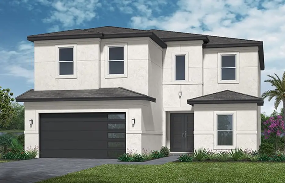 Representative exterior photo of a completed home built from the Poinciana Grand by Minto Communities in Westlake, Loxahatchee, FL (Image 5).