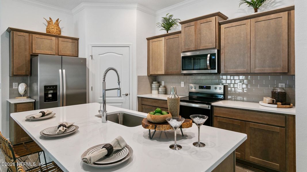 Furnished interior view inside a new home in Sawmill Branch, Palm Coast (Image 15). Furnished interior view inside a new home in Sawmill Branch, Palm Coast (Image 15).