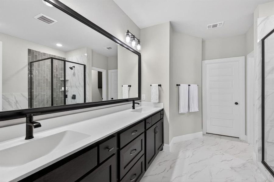 With separate shower & tub