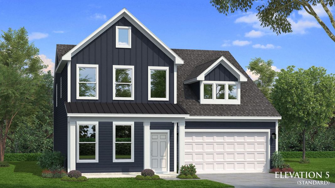 Representative exterior photo of a completed home built from the Lassiter by DRB Homes in Mason Glenn, Franklinton, NC (Image 22).