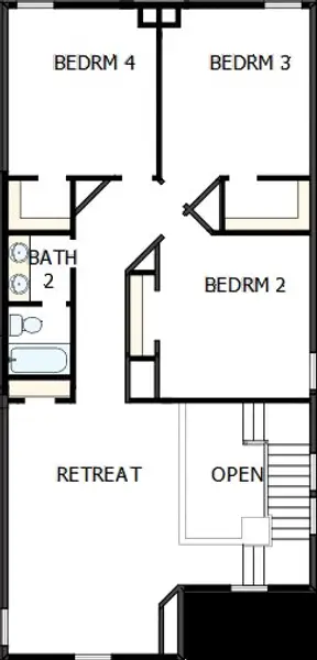 2D floor plan layout of this home in Karis - Cottage Series, Crowley, TX (Image 4).