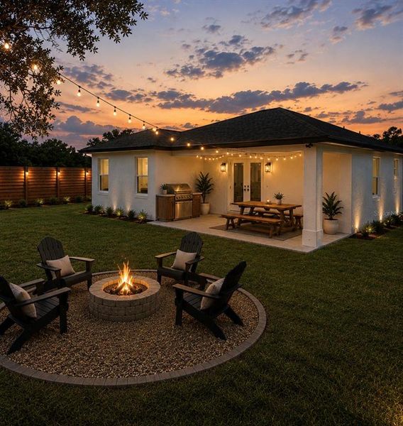 Exterior details and patio area of a home in , Spring Hill (Image 3).