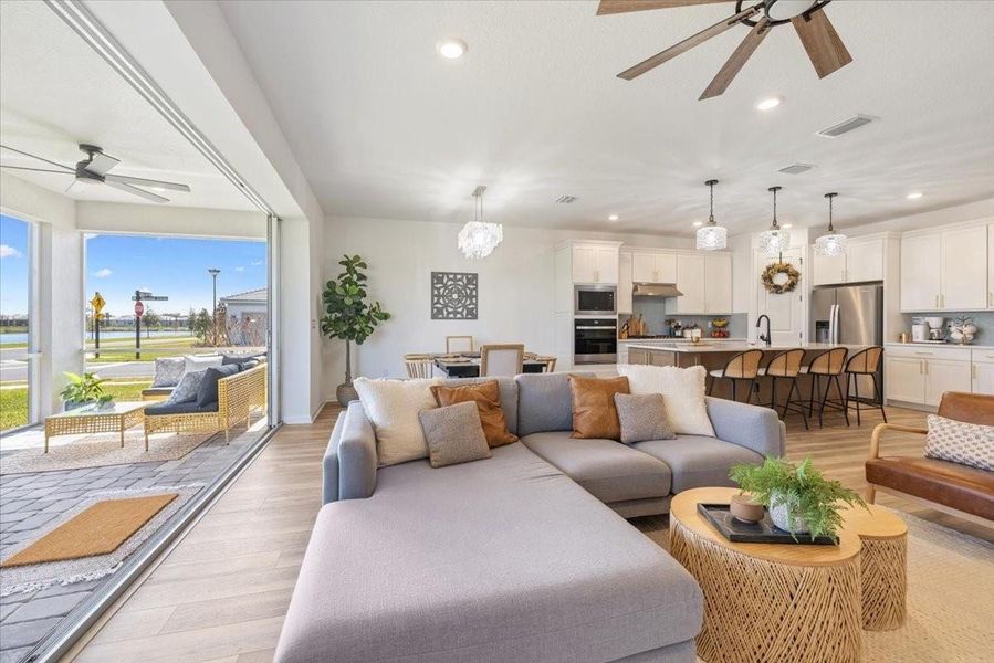 Living Room w/ Open Sliders View Living Room w/ Open Sliders View