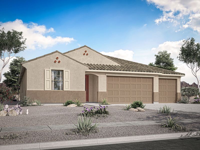Representative exterior photo of a completed home built from the Crimson by Mattamy Homes in Rosewood Heights, San Tan Valley, AZ (Image 3).