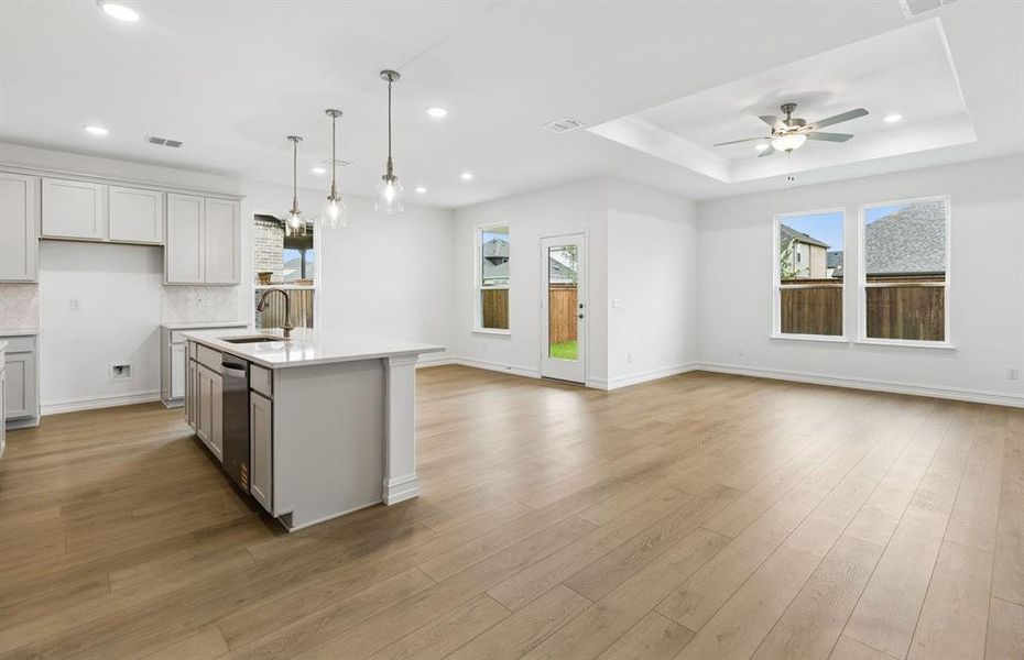Spacious gathering room with large windows