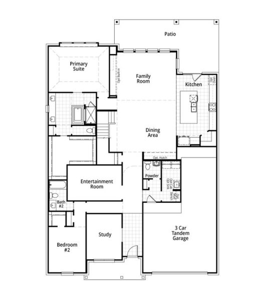 2D floor plan layout for the Foxleigh by Highland Homes in The George, Richmond, TX (Image 32).