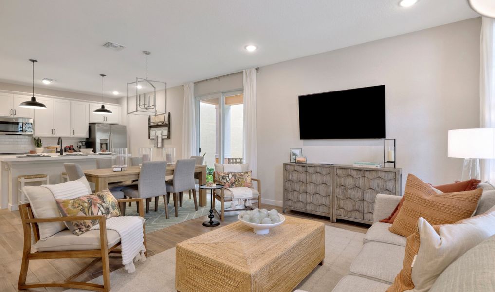 Great room overlooking dining area