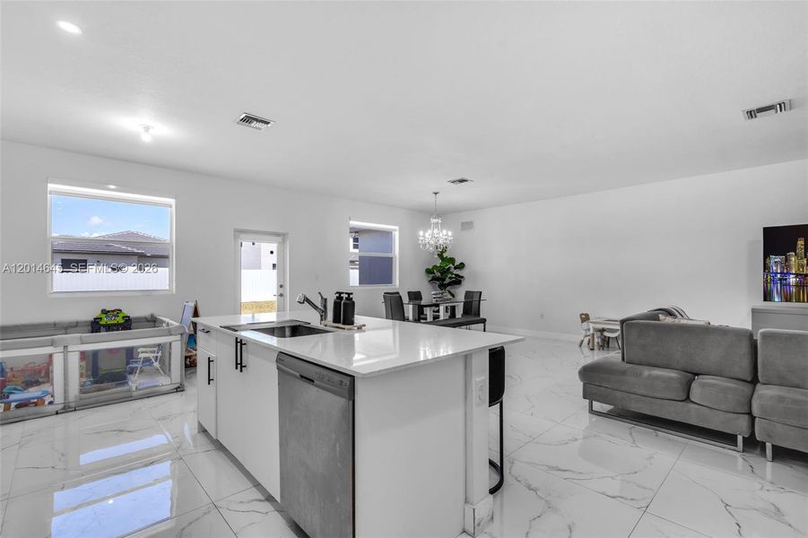 Furnished interior view inside a new home in , Miami (Image 9).