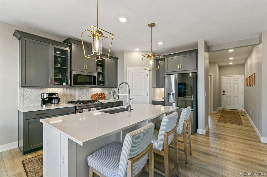 Furnished interior view inside a new home in Sunstone Village at Terrain, Castle Rock (Image 8). Furnished interior view inside a new home in Sunstone Village at Terrain, Castle Rock (Image 8).