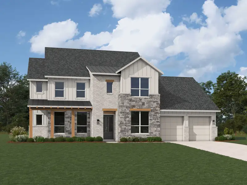 Representative exterior photo of a completed home built from the Altamura by Huntington Homes in Kresston 70s, Montgomery, TX (Image 21).