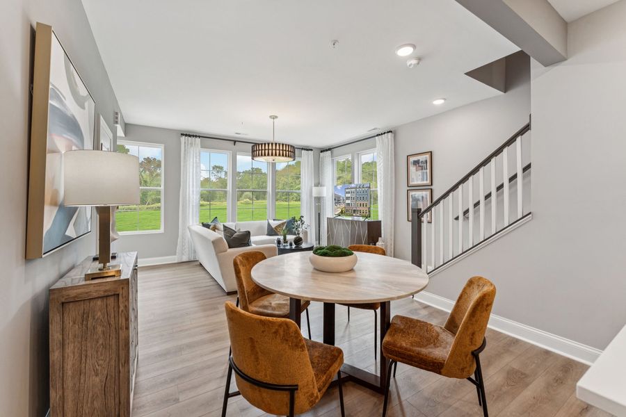 Furnished interior view inside a new home in Grove 98, Wake Forest (Image 6). Furnished interior view inside a new home in Grove 98, Wake Forest (Image 6).