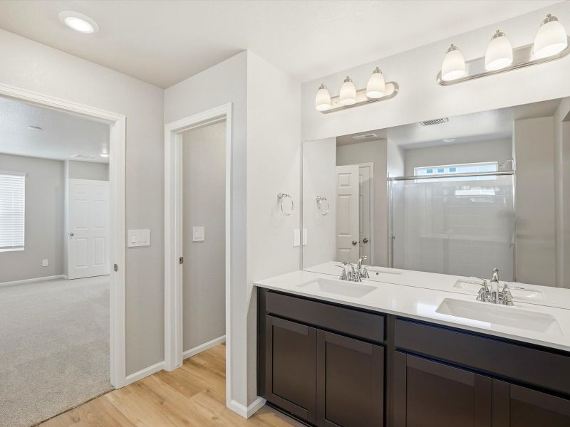 Furnished interior view inside a new home in Buffalo Highlands: The Flora Collection, Commerce City (Image 5).