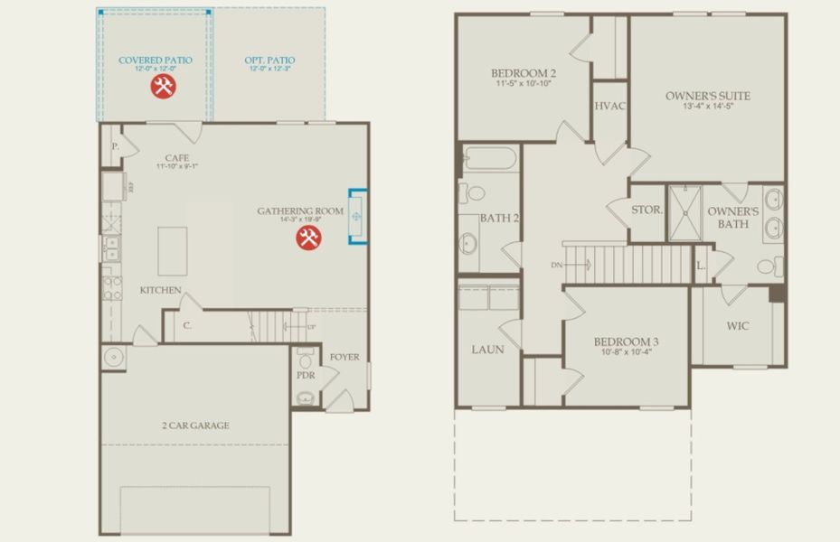 2D floor plan layout of this home in Grand Arbor, Blythewood, SC (Image 5).