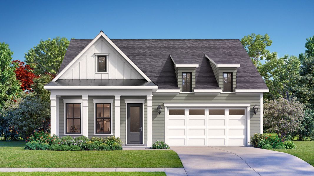 Representative exterior photo of a completed home built from the The Curator by DRB Elevate. in Brook Run, Fort Mill, SC (Image 19).