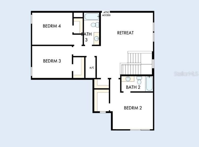 2D floor plan layout of this home in Waterset Classic Series, Apollo Beach, FL (Image 4). 2D floor plan layout of this home in Waterset Classic Series, Apollo Beach, FL (Image 4).