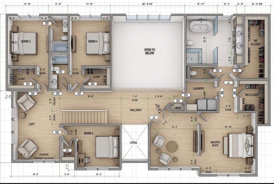 2D floor plan layout of this home in , Buford, GA (Image 3).