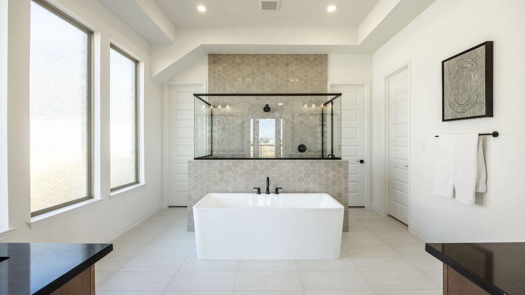 Furnished interior view inside a new home in Santa Rita Ranch 90', Liberty Hill (Image 7).