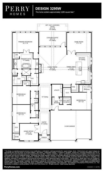 2D floor plan layout of this home in Myrtle Creek, Waxahachie, TX (Image 2).