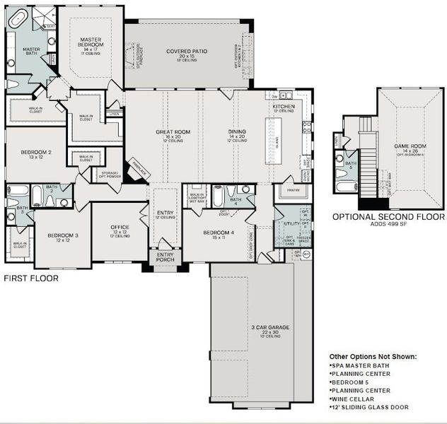 2D floor plan layout for the Cheyenne by Sitterle Homes in Lakeview 100’s, Waller, TX (Image 2). 2D floor plan layout for the Cheyenne by Sitterle Homes in Lakeview 100’s, Waller, TX (Image 2).