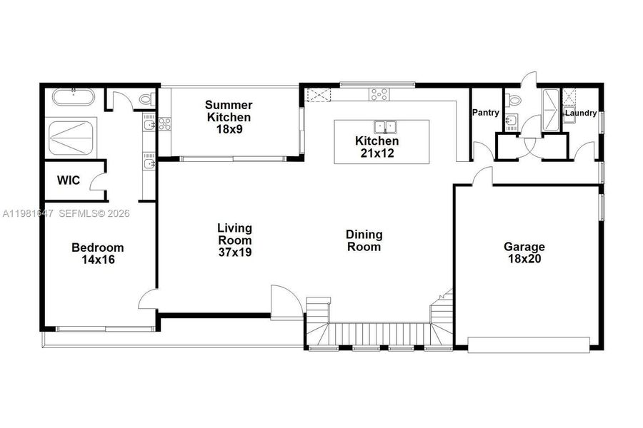 2D floor plan layout of this home in , Miami, FL (Image 5).