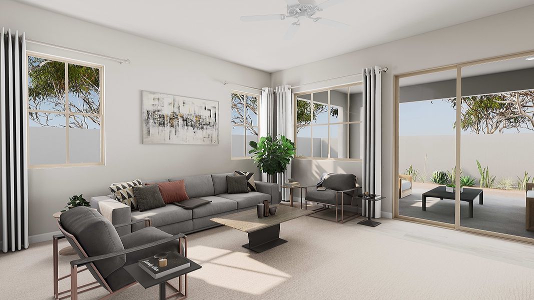 Representative furnished interior of a home built from the Fremont Plan 3504 by Tri Pointe Homes in Waterston Central, Gilbert (Image 5).