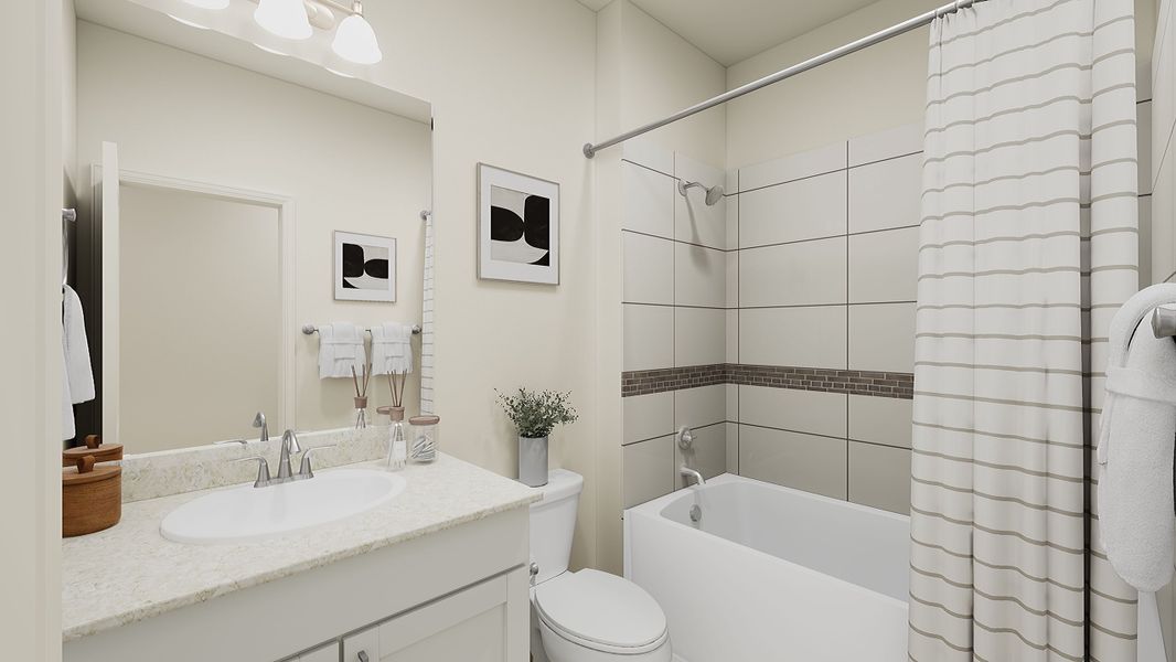 Representative furnished interior of a home built from the 1 by Tri Pointe Homes in Sugar Mill Village, Longmont (Image 18).