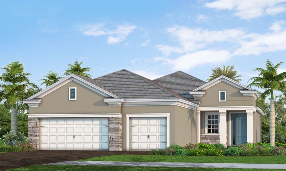 Representative exterior photo of a completed home built from the Bright Meadow 2 by Neal Communities in Palm Grove, Bradenton, FL (Image 22).