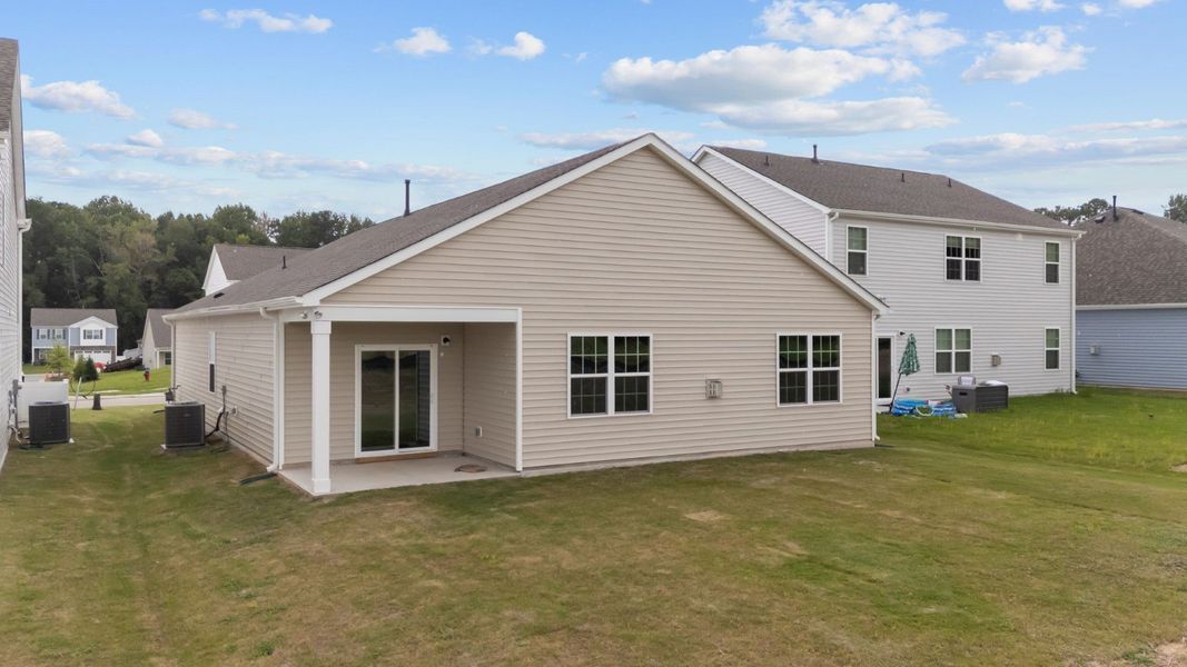 Front exterior of a new home in Saddlebrook, Rocky Mount, NC, highlighting curb appeal (Image 17).