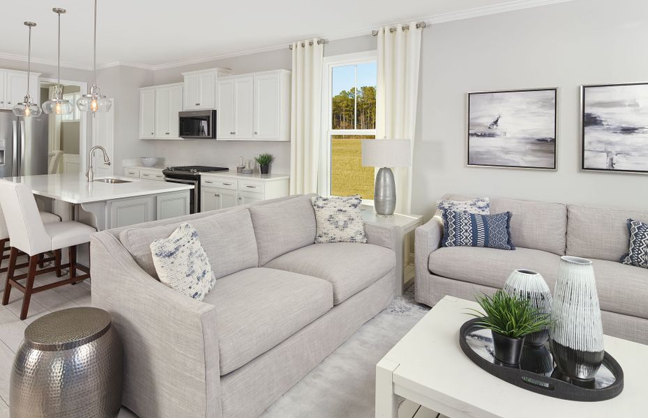 Representative furnished interior of a home built from the Marigold by Pulte Homes in Long Savanna, Charleston (Image 5).