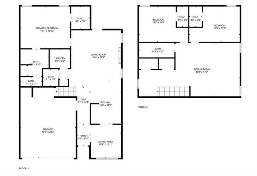 2D floor plan layout of this home in , Cartersville, GA (Image 5).