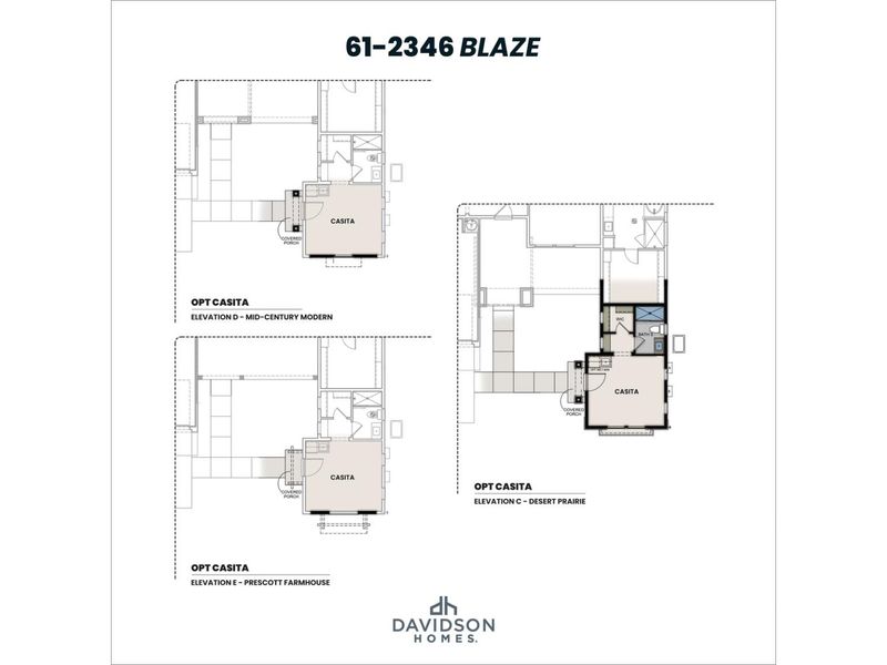2D floor plan layout for the The Blaze C by Davidson Homes LLC in Hidden Hills, Prescott, AZ (Image 8).