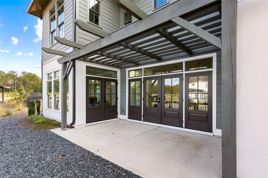 Exterior details and patio area of a home in Foxhall Residences, Douglasville GA, Douglasville (Image 4).