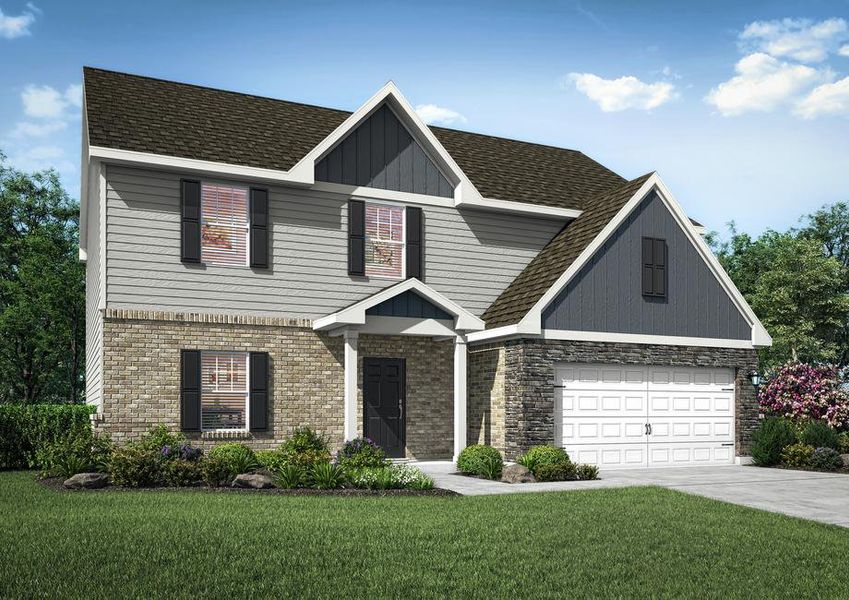 Rendering of the spacious 5-bedroom Jackson floor plan.