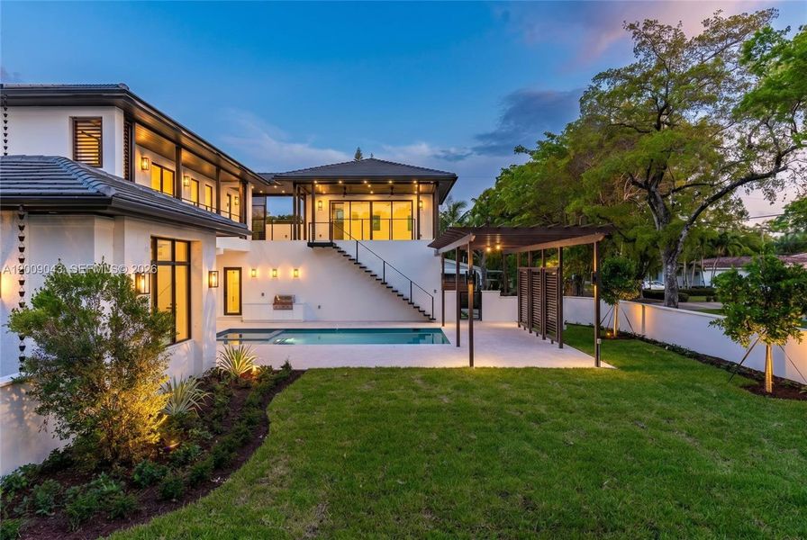 Exterior details and patio area of a home in , Coral Gables (Image 21).