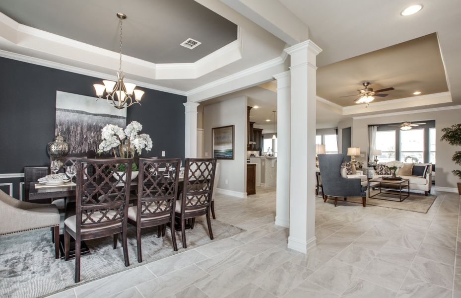 Entryway with views into the heart of the home and the formal dining area