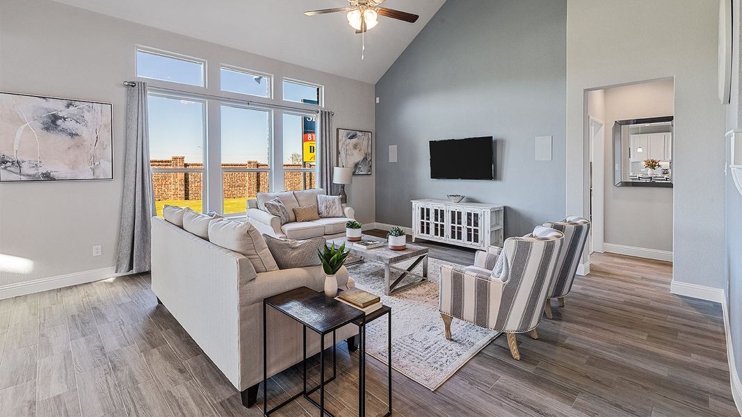 Representative furnished interior of a home built from the Valley spring by D.R. Horton in Lakeview Pointe, Grand Prairie (Image 13).