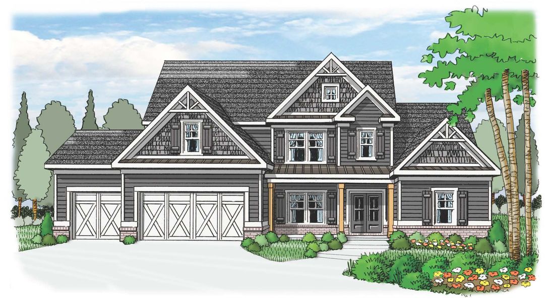 Exterior rendering of this home design in Spring Creek, Monroe, GA (Image 1). Exterior rendering of this home design in Spring Creek, Monroe, GA (Image 1).