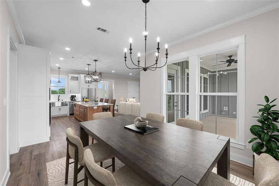 Furnished interior view inside a new home in , Point (Image 8).
