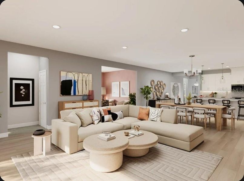 Furnished interior view inside a new home in Esplanade at McKinnon Groves, Winter Garden (Image 5).