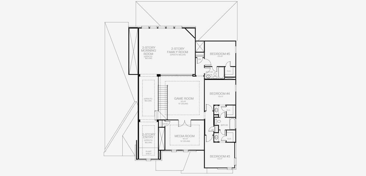 2D floor plan layout for the 4054W by Perry Homes in Legacy Prairie at Katy Court, Katy, TX (Image 4).