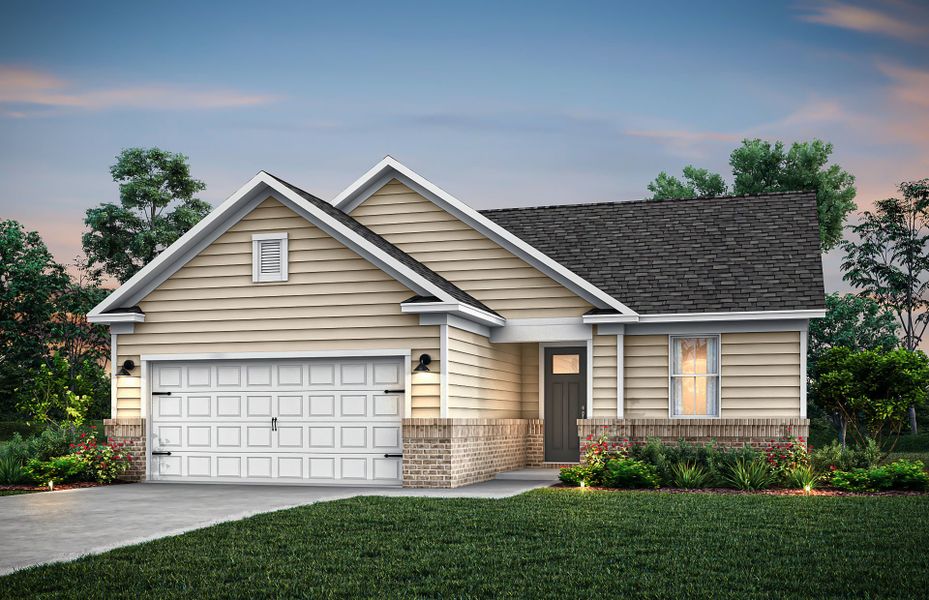 Front exterior of a new home in Sweetwater Hills, Moore, SC, highlighting curb appeal (Image 21).