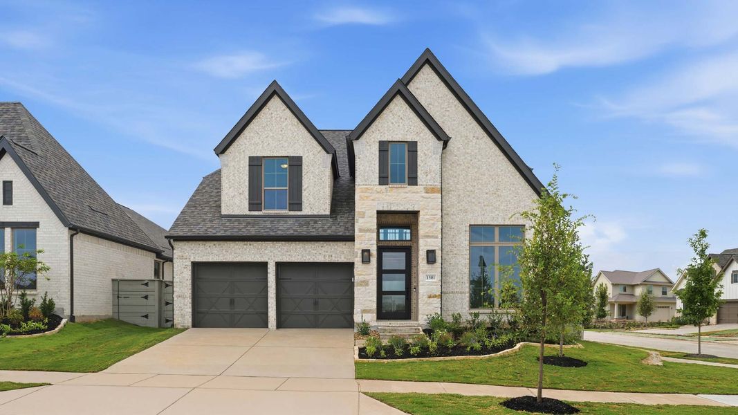 Front exterior of a new home in Ramble, Celina, TX, highlighting curb appeal (Image 1). Front exterior of a new home in Ramble, Celina, TX, highlighting curb appeal (Image 1).
