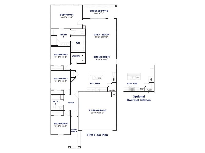 2D floor plan layout for the Gaven by D.R. Horton in Upper Canyon, Phoenix, AZ (Image 5). 2D floor plan layout for the Gaven by D.R. Horton in Upper Canyon, Phoenix, AZ (Image 5).
